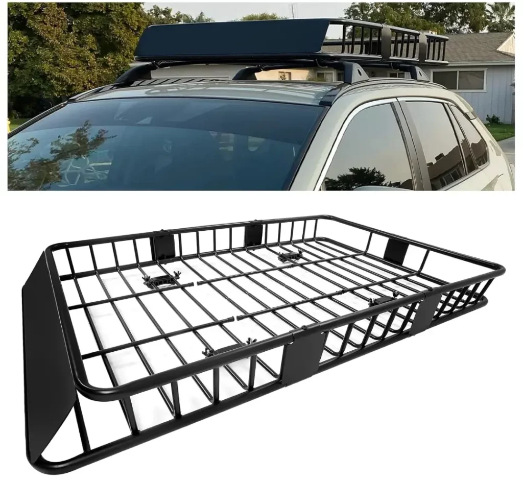 ECOTRIC Cargo Basket is the best 4runner roof basket for lightweight stuff.
